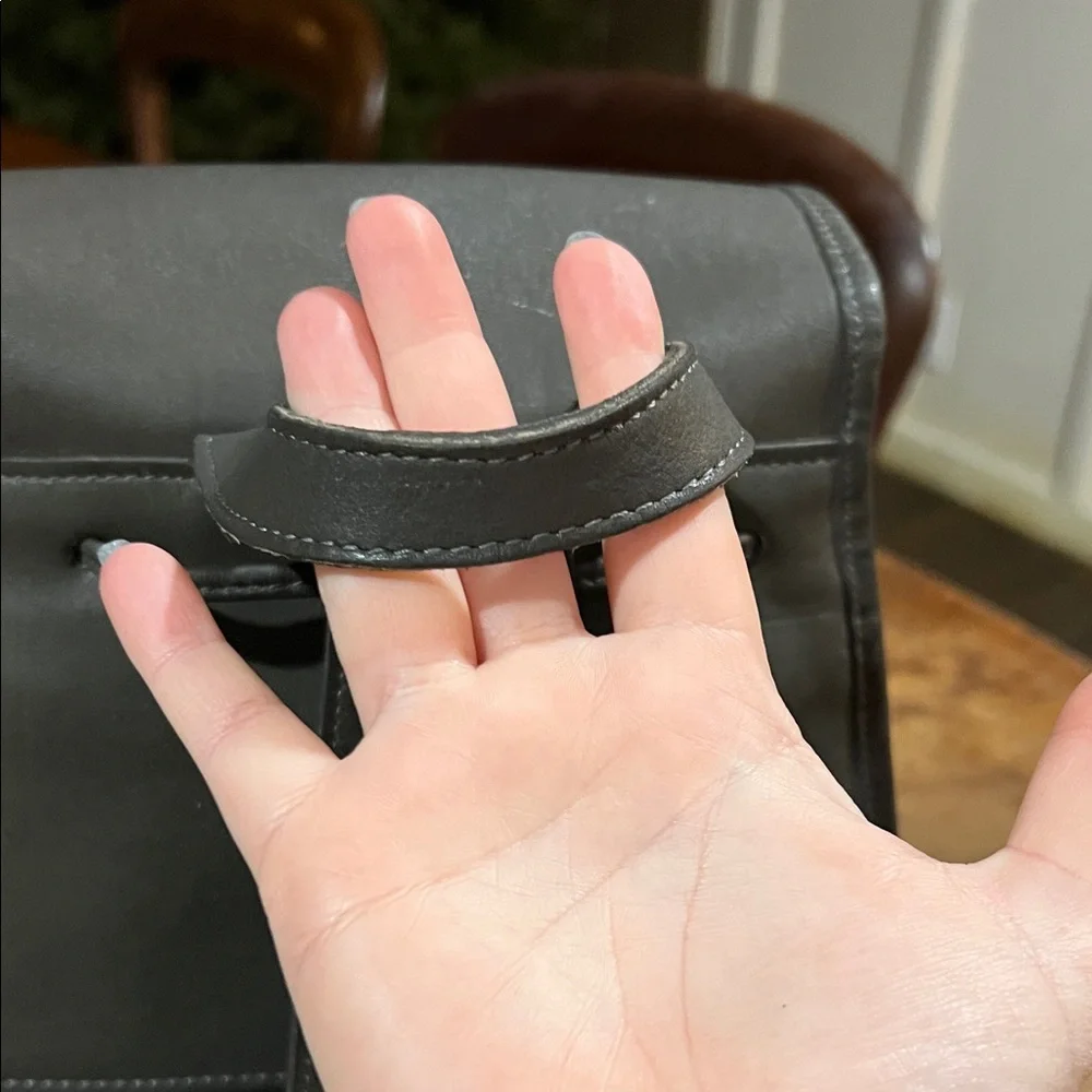Coach 9791 Vintage Dark Gray Leather Backpack
